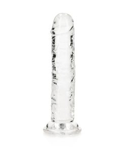 Realrock Crystal Clear Straight 6 In. Dildo Without Balls Clear