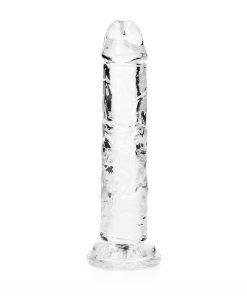 Realrock Crystal Clear Straight 6 In. Dildo Without Balls Clear