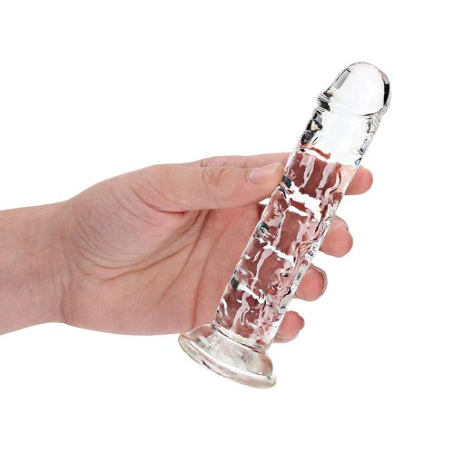 Realrock Crystal Clear Straight 6 In. Dildo Without Balls Clear - Image 5