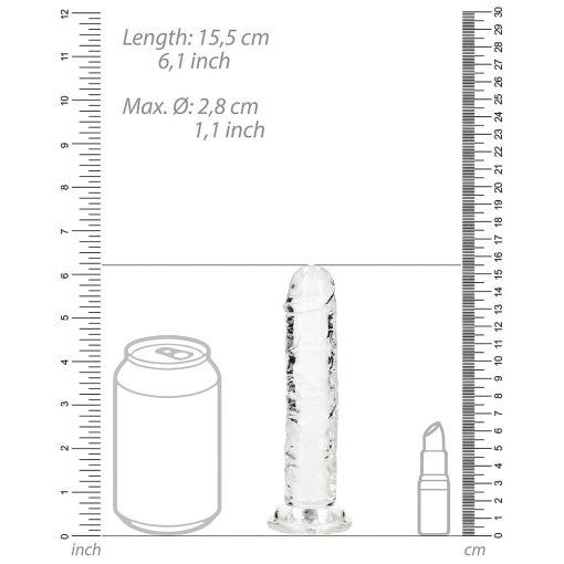 Realrock Crystal Clear Straight 6 In. Dildo Without Balls Clear - Image 6