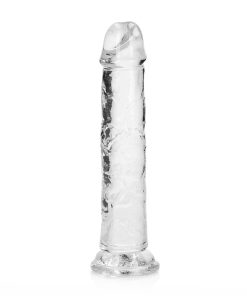 Realrock Crystal Clear Straight 7 In. Dildo Without Balls Clear