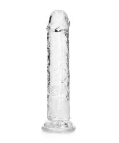 Realrock Crystal Clear Straight 7 In. Dildo Without Balls Clear