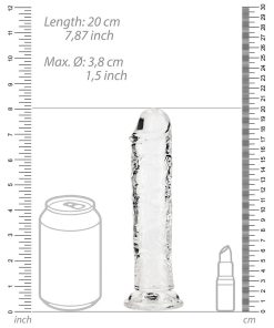 Realrock Crystal Clear Straight 7 In. Dildo Without Balls Clear