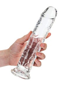 Realrock Crystal Clear Straight 9 In. Dildo Without Balls Clear