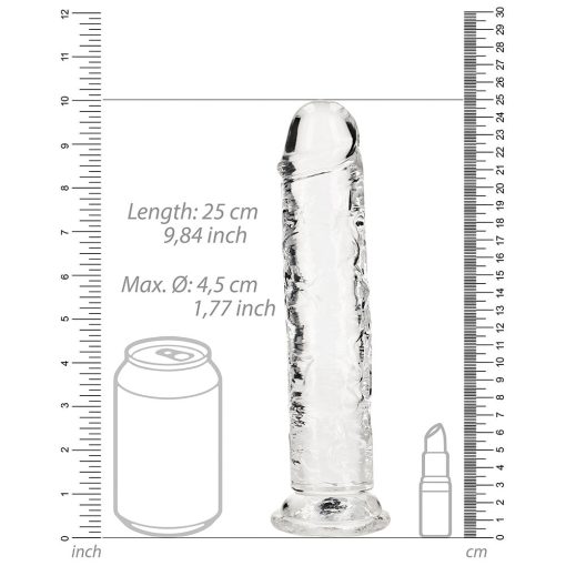 Realrock Crystal Clear Straight 9 In. Dildo Without Balls Clear - Image 6