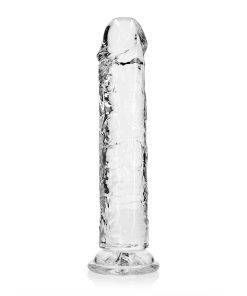 Realrock Crystal Clear Straight 10 In. Dildo Without Balls Clear