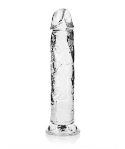 Realrock Crystal Clear Straight 10 In. Dildo Without Balls Clear