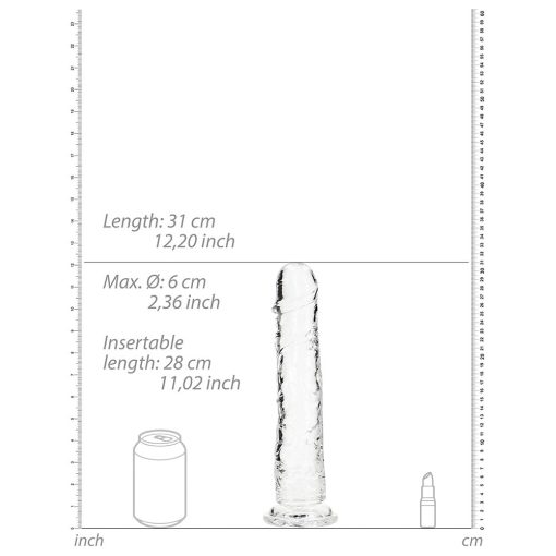 Realrock Crystal Clear Straight 11 In. Dildo Without Balls Clear - Image 6