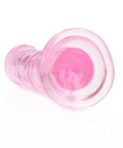 Realrock Crystal Clear Straight 6 In. Dildo Without Balls Pink