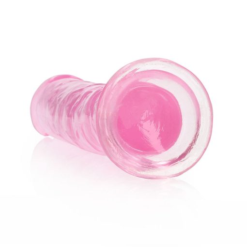 Realrock Crystal Clear Straight 7 In. Dildo Without Balls Pink - Image 4