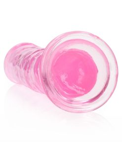Realrock Crystal Clear Straight 8 In. Dildo Without Balls Pink
