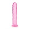Realrock Crystal Clear Straight 9 In. Dildo Without Balls Pink