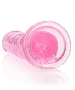 Realrock Crystal Clear Straight 9 In. Dildo Without Balls Pink