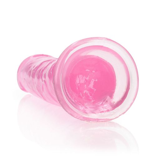 Realrock Crystal Clear Straight 9 In. Dildo Without Balls Pink - Image 4