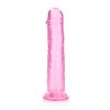 Realrock Crystal Clear Straight 11 In. Dildo Without Balls Pink