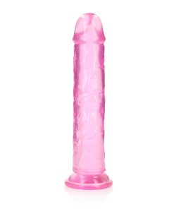 Realrock Crystal Clear Straight 11 In. Dildo Without Balls Pink