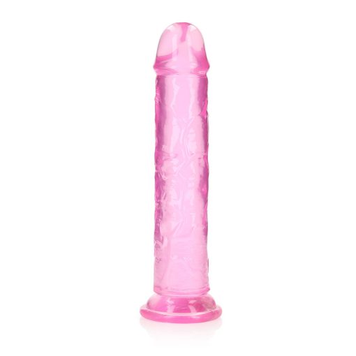 Realrock Crystal Clear Straight 11 In. Dildo Without Balls Pink - Image 2