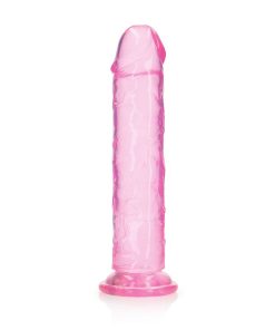 Realrock Crystal Clear Straight 11 In. Dildo Without Balls Pink