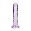 Realrock Crystal Clear Straight 6 In. Dildo Without Balls Purple