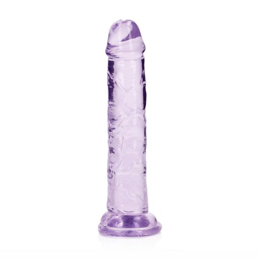 Realrock Crystal Clear Straight 6 In. Dildo Without Balls Purple - Image 2