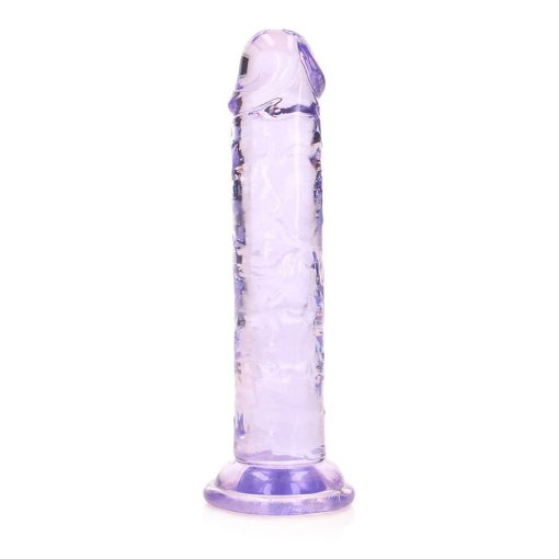 Realrock Crystal Clear Straight 6 In. Dildo Without Balls Purple - Image 3