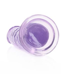 Realrock Crystal Clear Straight 6 In. Dildo Without Balls Purple