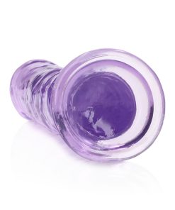 Realrock Crystal Clear Straight 7 In. Dildo Without Balls Purple