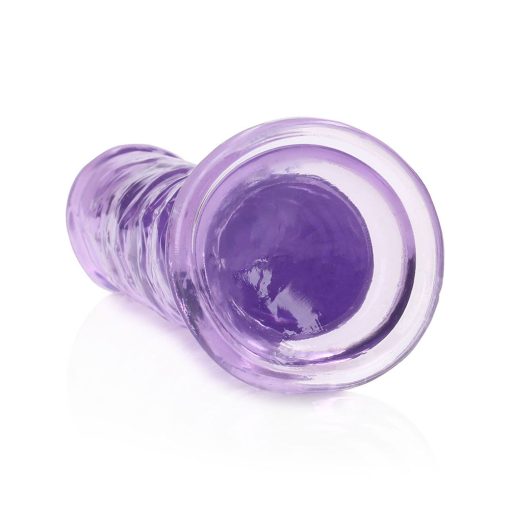 Realrock Crystal Clear Straight 7 In. Dildo Without Balls Purple - Image 4