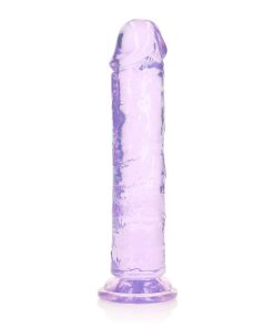 Realrock Crystal Clear Straight 8 In. Dildo Without Balls Purple