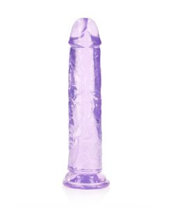 Realrock Crystal Clear Straight 8 In. Dildo Without Balls Purple
