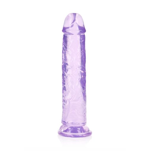 Realrock Crystal Clear Straight 8 In. Dildo Without Balls Purple - Image 2