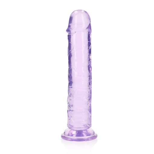 Realrock Crystal Clear Straight 8 In. Dildo Without Balls Purple - Image 3