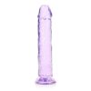 Realrock Crystal Clear Straight 9 In. Dildo Without Balls Purple