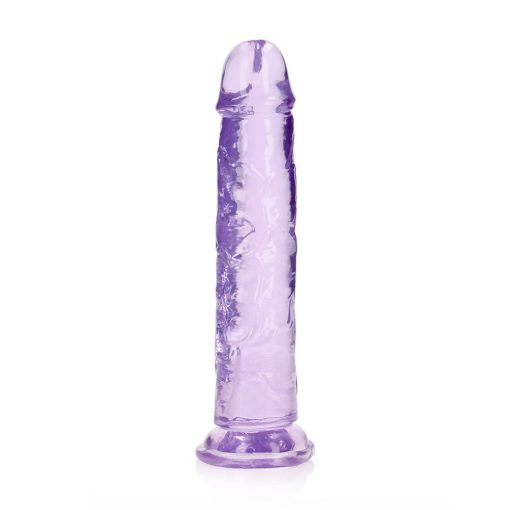 Realrock Crystal Clear Straight 9 In. Dildo Without Balls Purple - Image 2