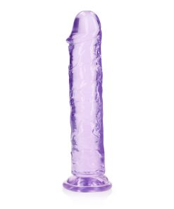 Realrock Crystal Clear Straight 9 In. Dildo Without Balls Purple