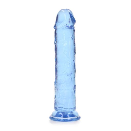 Realrock Crystal Clear Straight 7 In. Dildo Without Balls Blue - Image 2