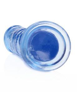 Realrock Crystal Clear Straight 7 In. Dildo Without Balls Blue