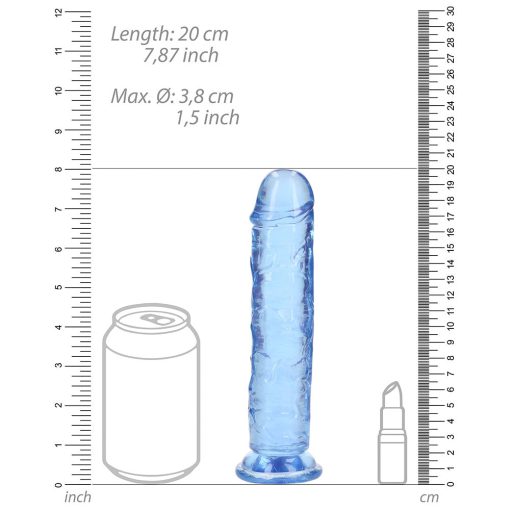 Realrock Crystal Clear Straight 7 In. Dildo Without Balls Blue - Image 6