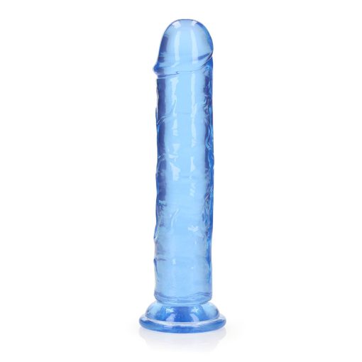 Realrock Crystal Clear Straight 8 In. Dildo Without Balls Blue - Image 2