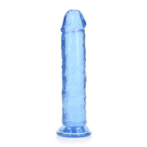 Realrock Crystal Clear Straight 8 In. Dildo Without Balls Blue - Image 3