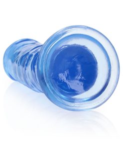 Realrock Crystal Clear Straight 8 In. Dildo Without Balls Blue