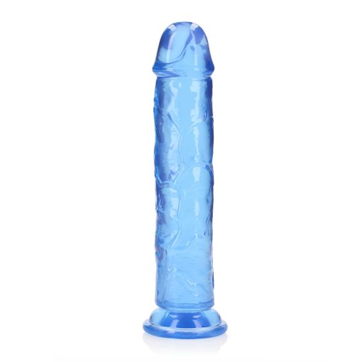 Realrock Crystal Clear Straight 10 In. Dildo Without Balls Blue - Image 2