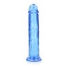Realrock Crystal Clear Straight 11 In. Dildo Without Balls Blue