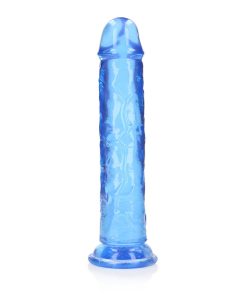 Realrock Crystal Clear Straight 11 In. Dildo Without Balls Blue