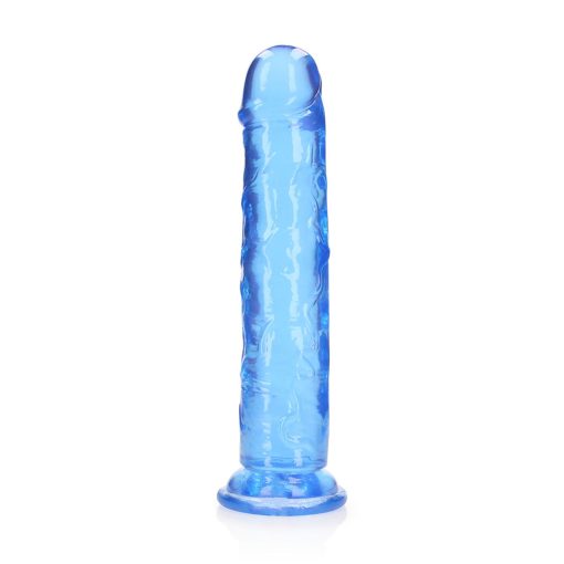 Realrock Crystal Clear Straight 11 In. Dildo Without Balls Blue - Image 2