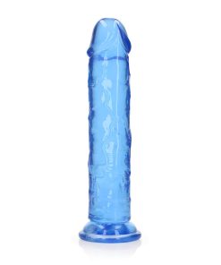 Realrock Crystal Clear Straight 11 In. Dildo Without Balls Blue