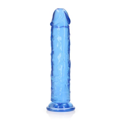 Realrock Crystal Clear Straight 11 In. Dildo Without Balls Blue - Image 3