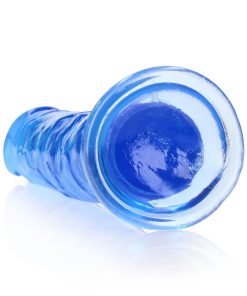 Realrock Crystal Clear Straight 11 In. Dildo Without Balls Blue
