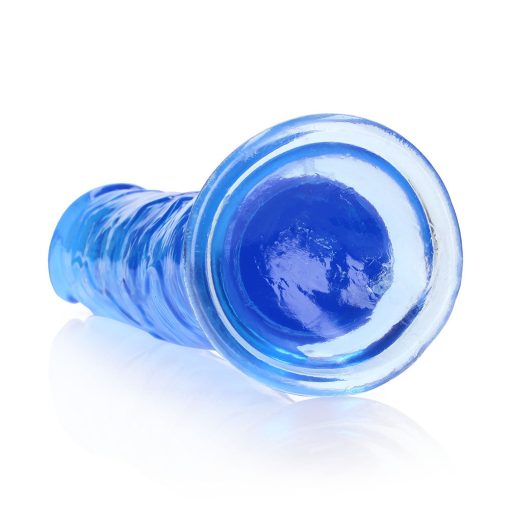 Realrock Crystal Clear Straight 11 In. Dildo Without Balls Blue - Image 4