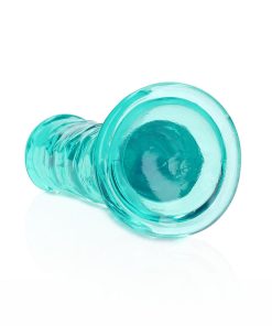 Realrock Crystal Clear Straight 6 In. Dildo Without Balls Turquoise